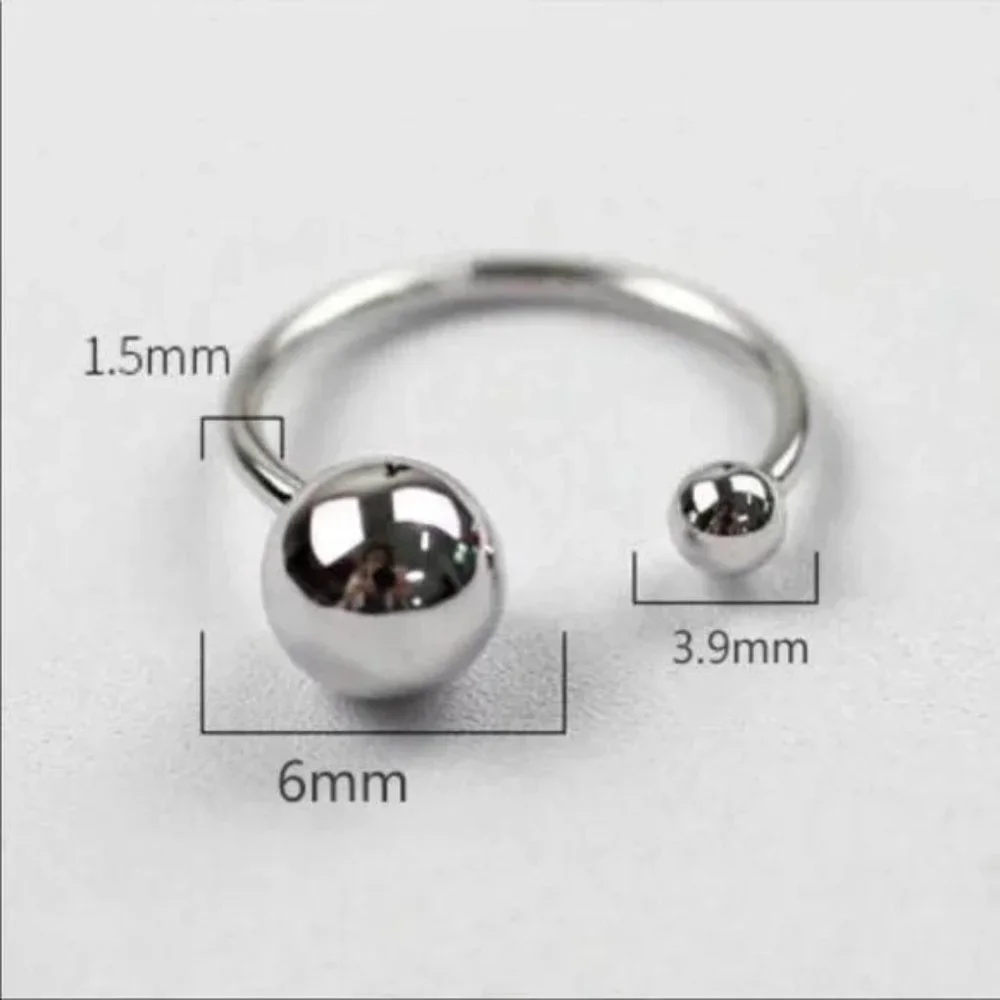 BEAD BALL 925 STERLING SILVER ADJUSTABLE RING - Picture 8 of 8